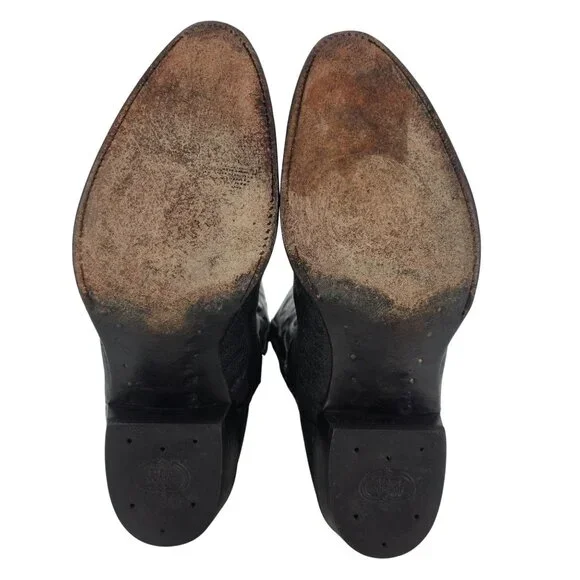 Vintage Nocona Exotic Elephant Print Men 9.5D Black Leather Cowboy Western Boots - Picture 6 of 15